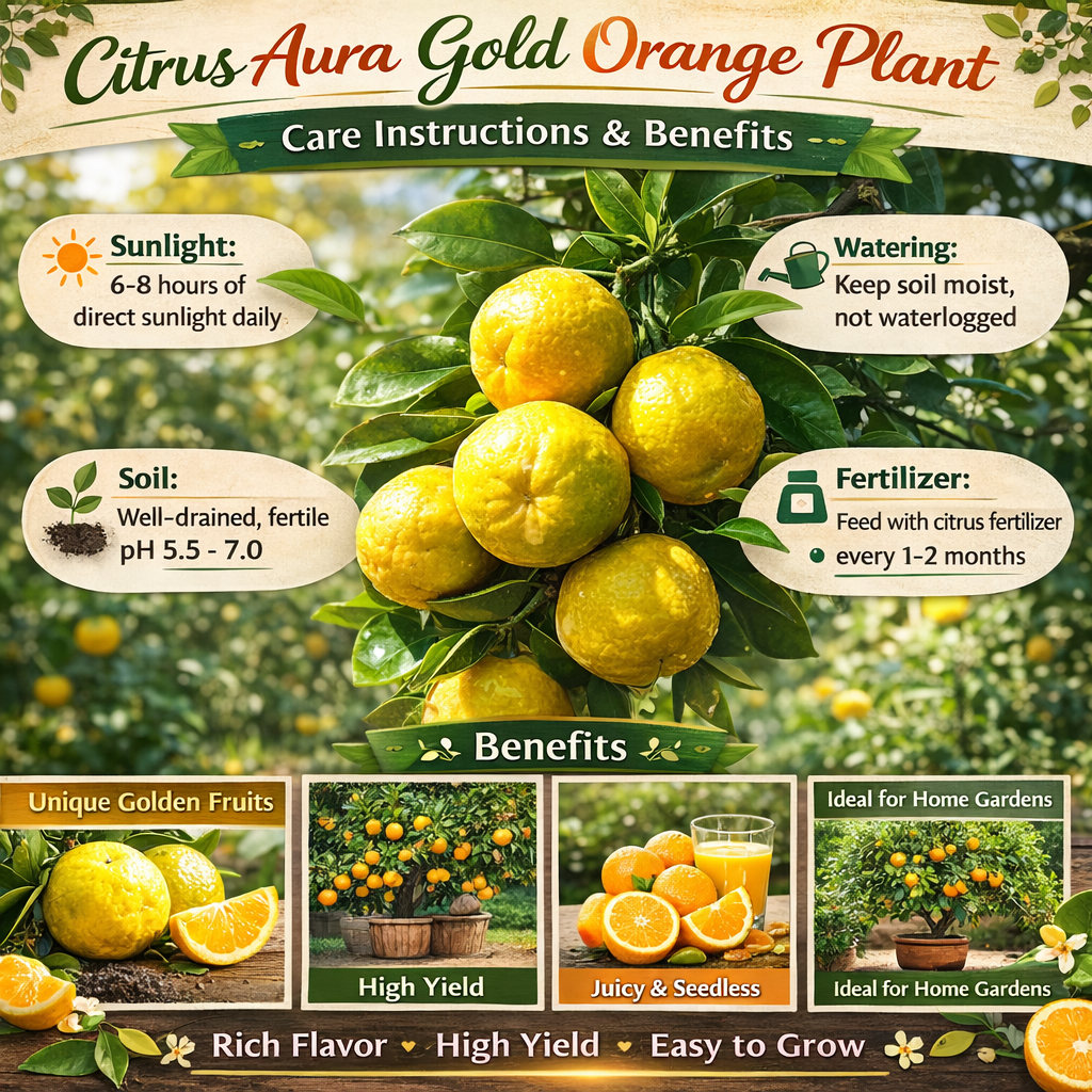Citrus Aura Gold Orange Grafted Healthy Fruit Plant