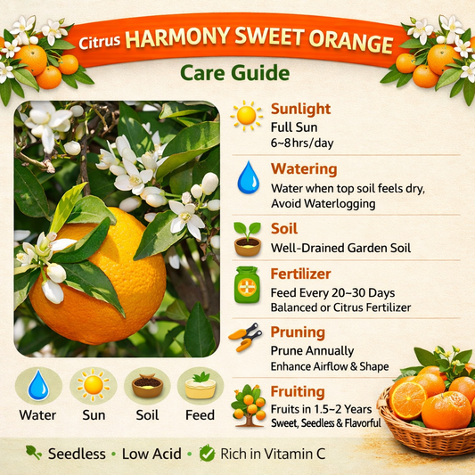 Citrus Harmony Sweet Orange Grafted Healthy Fruit Plant