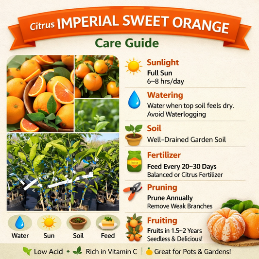 Citrus Imperial Sweet Orange Grafted Healthy Fruit Plant