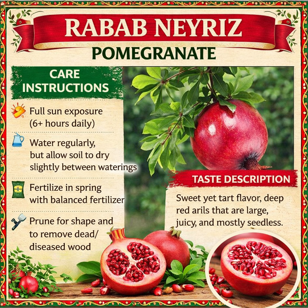 Rabab Neyriz Pomegranate Grafted Fruit Plant – High Yielding Sweet Juicy Anar Tree Variety