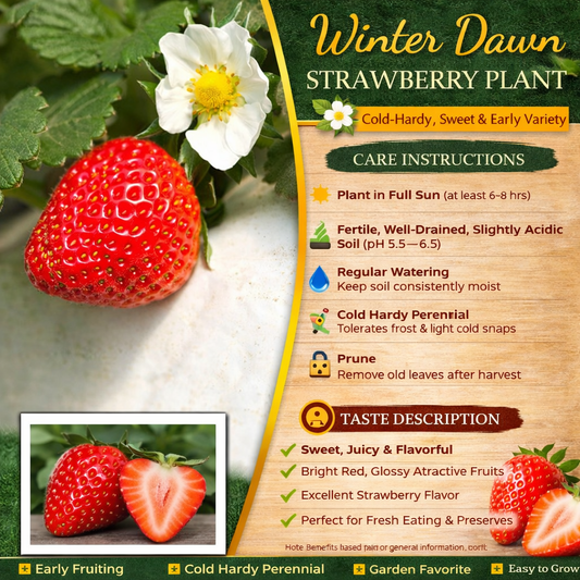 Winter Dawn Strawberry Healthy Sweet Home Garden Kitchen Garden Terrace Balcony Fruit Plant