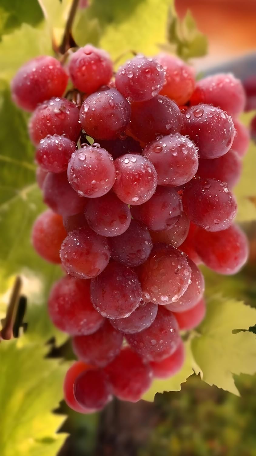 Seedless Sweet Red Round Globe Variety Air Layered Grapes Plant