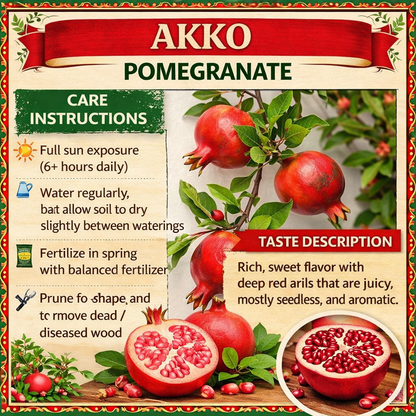 Akko Pomegranate Grafted Fruit Plant – High Yielding Sweet Juicy Anar Tree Variety