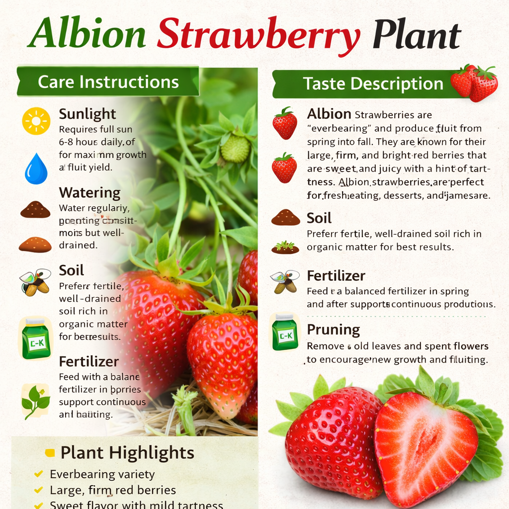 Albion Strawberry Healthy Sweet Home Garden Kitchen Garden Terrace Balcony Fruit Plant