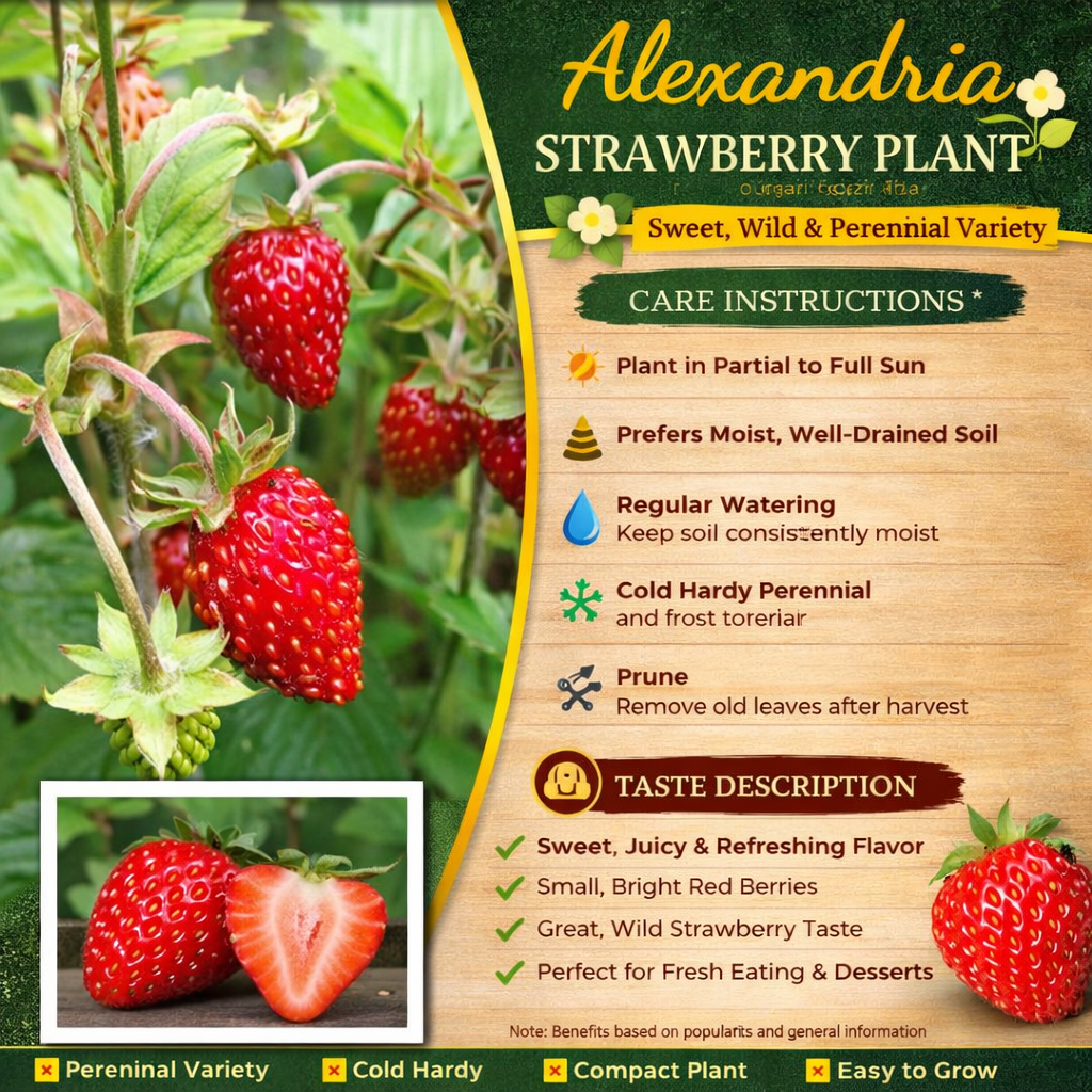 Alexandria Strawberry Healthy Sweet Home Garden Kitchen Garden Terrace Balcony Fruit Plant