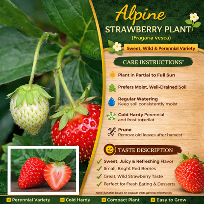 Alpine Strawberry (Fragaria vesca) Strawberry Healthy Sweet Home Garden Kitchen Garden Terrace Balcony Fruit Plant