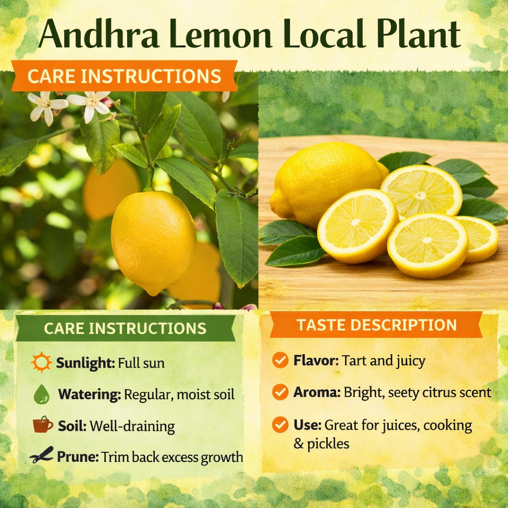 Andhra Lemon Local Plant Live Nimbu Tree Kagzi Lemon Citrus Limon Fruit Plant
