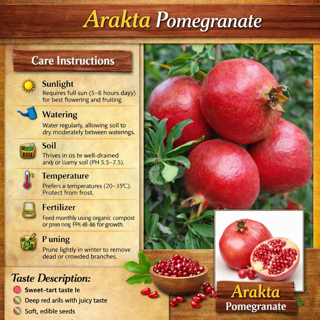 Arakta Pomegranate Grafted Fruit Plant – High Yielding Sweet Juicy Anar Tree Variety