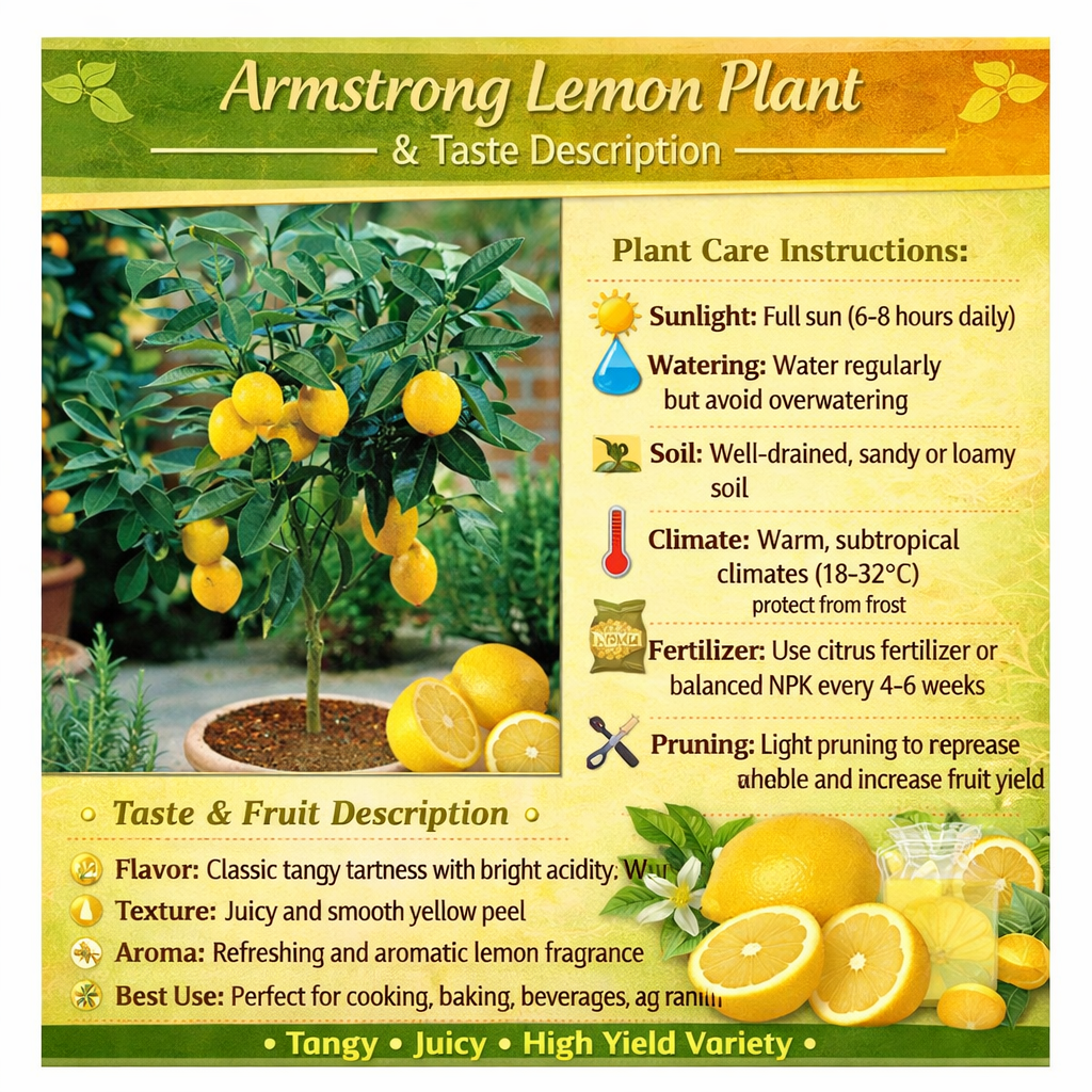 Armstrong Lemon Plant Live Nimbu Tree Kagzi Lemon Citrus Limon Fruit Plant