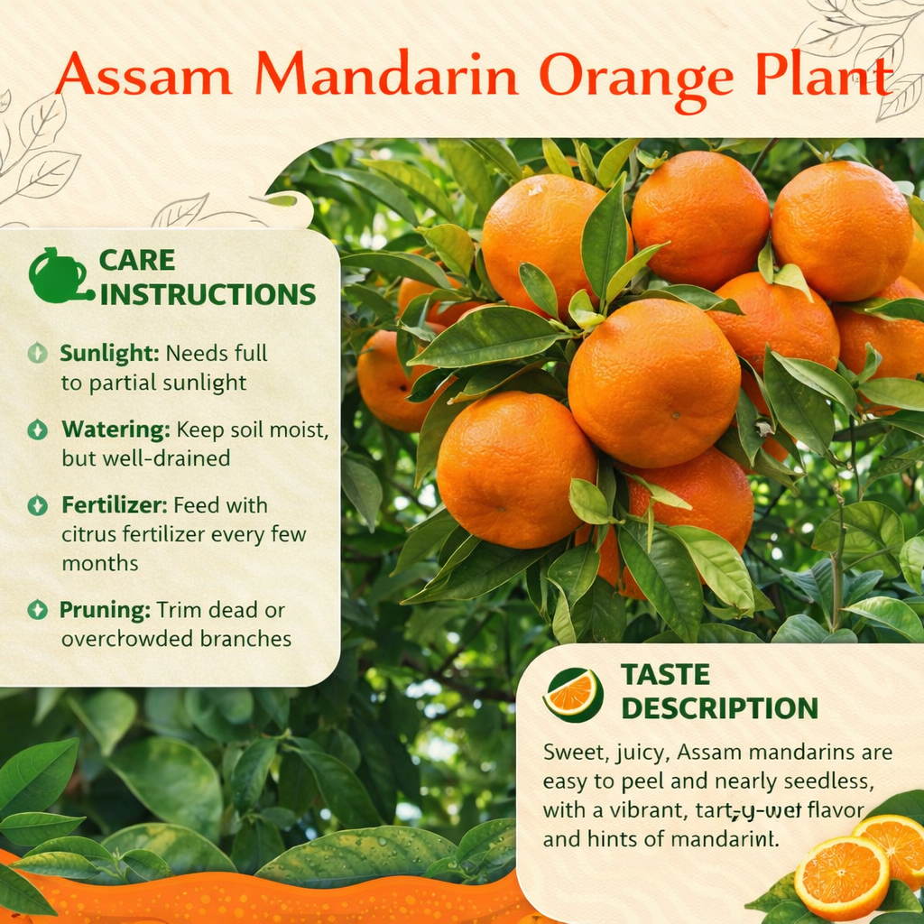 Assam Mandarin Orange Grafted Healthy Fruit Plant