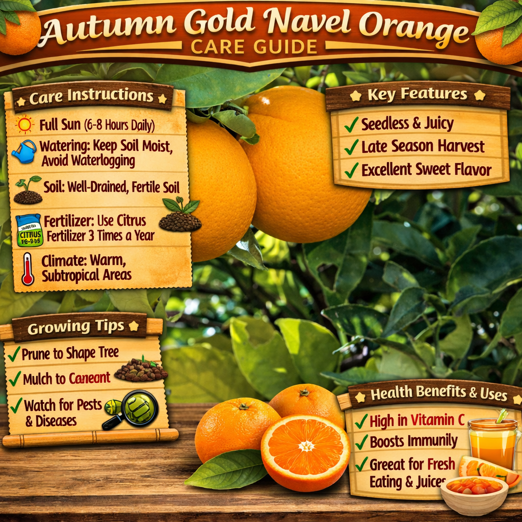 Autumn Gold Navel Orange Grafted Healthy Fruit Plant