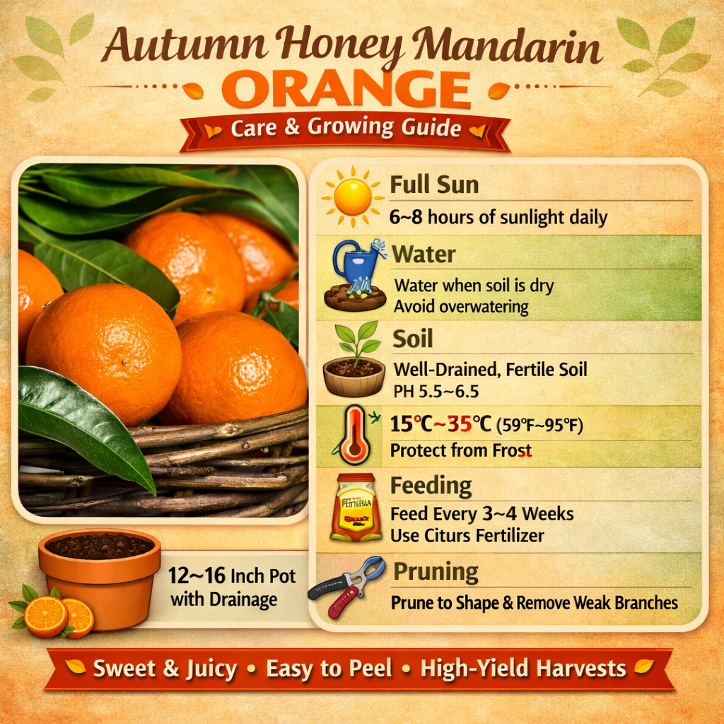 Autumn Honey Mandarin Orange Grafted Healthy Fruit Plant