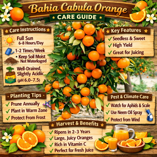 Bahia Cabula Orange Grafted Healthy Fruit Plant