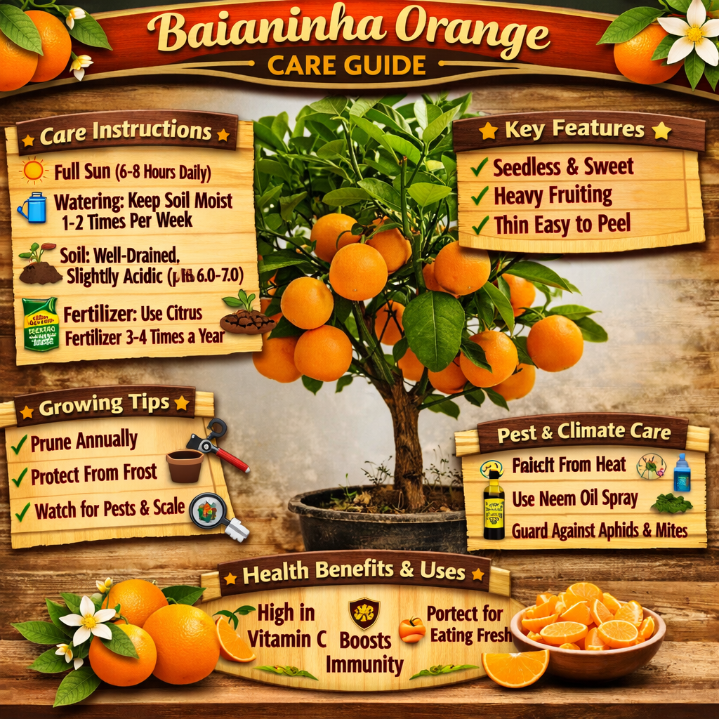 Baianinha Orange Grafted Healthy Fruit Plant
