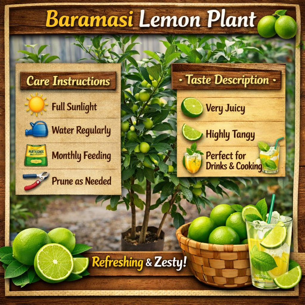 Baramasi Lemon Plant Live Nimbu Tree Kagzi Lemon Citrus Limon Fruit Plant