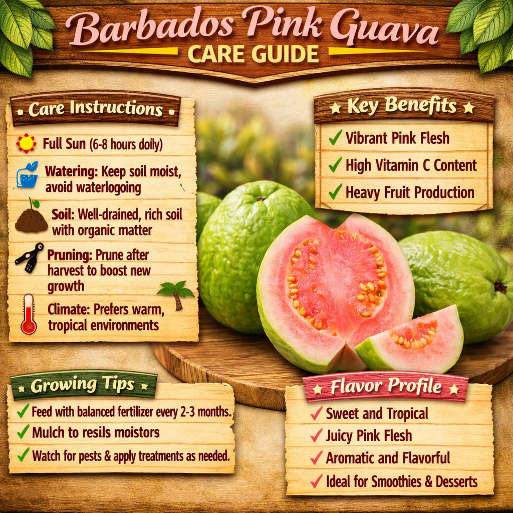Barbados Pink Guava Air Layered Healthy Fruit Plant