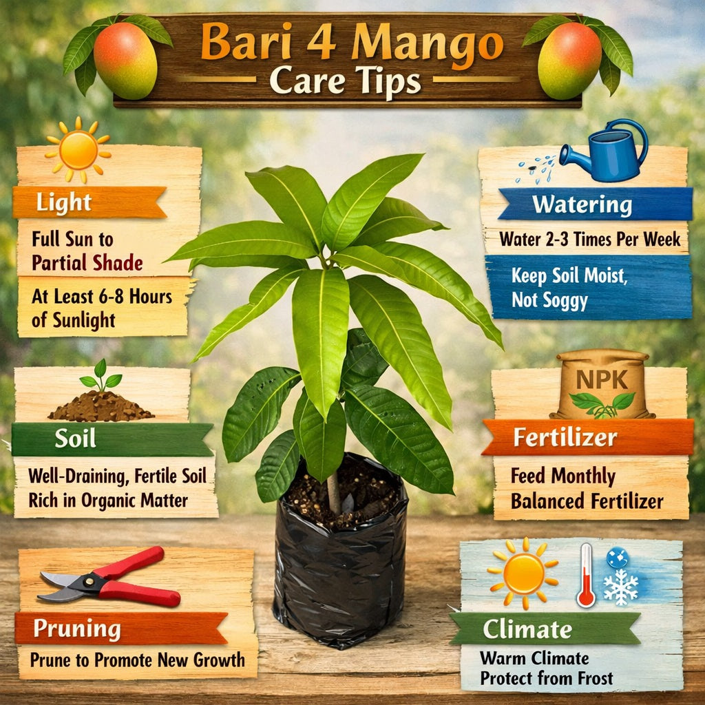 Bari 4 Mango Aam Grafted Healthy Fruit Plant