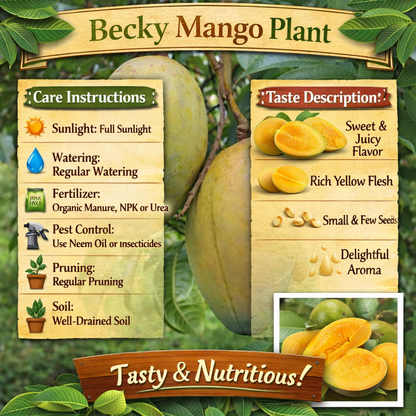 Becky Mango Aam Grafted Healthy Fruit Plant