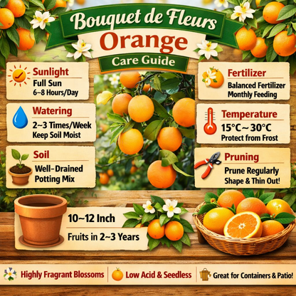 Bouquet de Fleurs Orange Grafted Healthy Fruit Plant