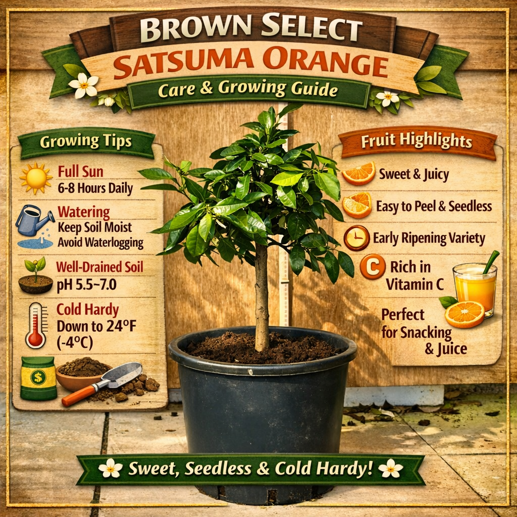 Brown Select Satsuma Orange Grafted Healthy Fruit Plant
