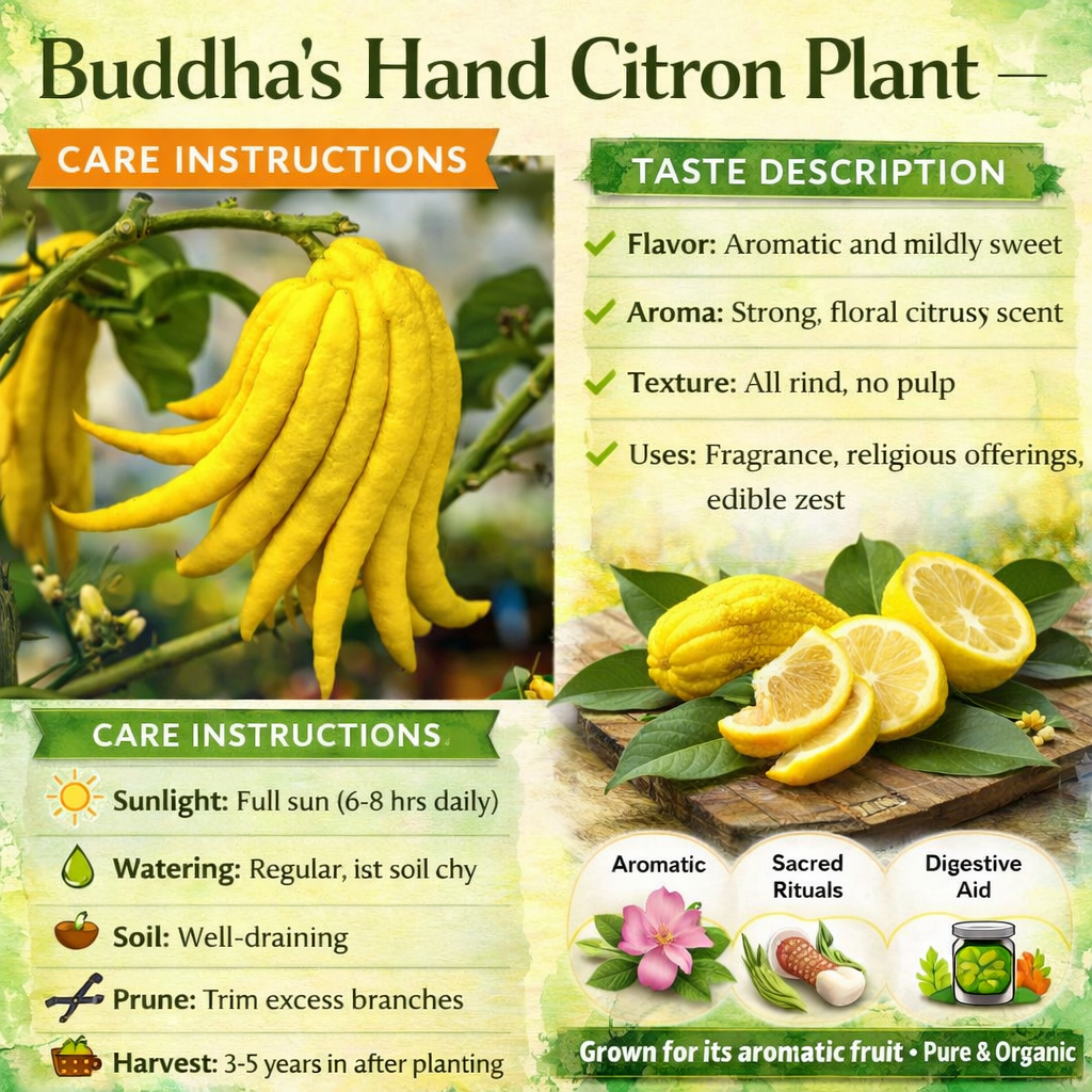 Buddha’s Hand Citron Plant Live Nimbu Tree Kagzi Lemon Citrus Limon Fruit Plant