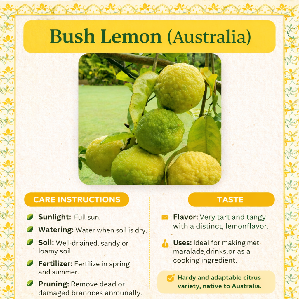 Bush Lemon (Australia) Plant Live Nimbu Tree Kagzi Lemon Citrus Limon Fruit Plant