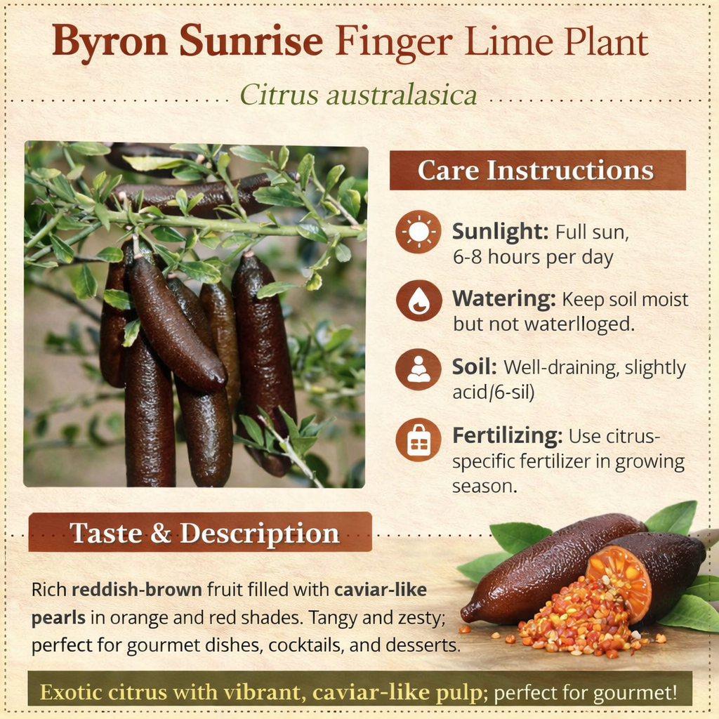 Byron Sunrise Finger Lime Plant Live Nimbu Tree Kagzi Lemon Citrus Limon Fruit Plant