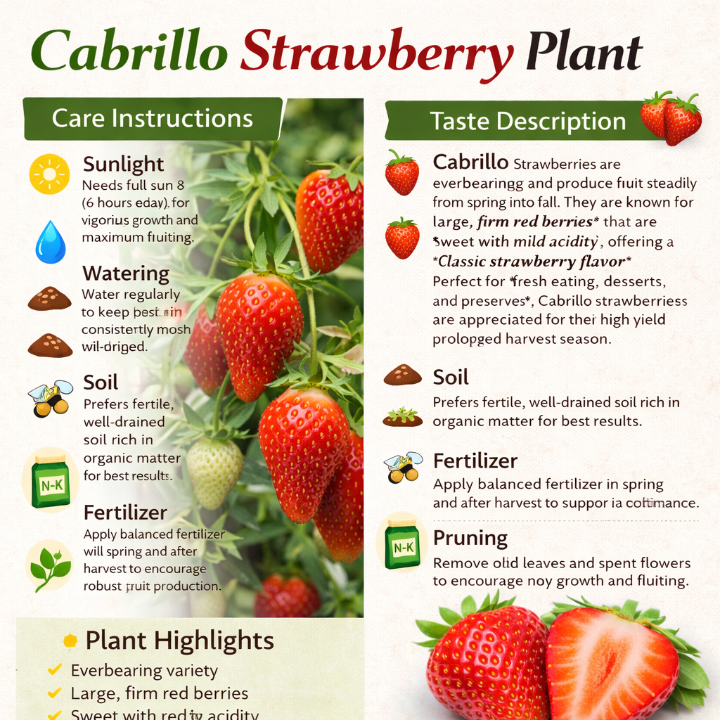 Cabrillo Strawberry Healthy Sweet Home Garden Kitchen Garden Terrace Balcony Fruit Plant