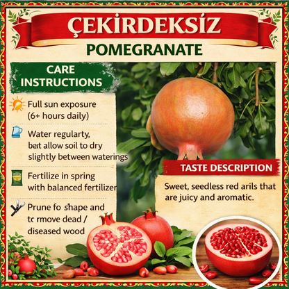 Cekirdeksiz Pomegranate Grafted Fruit Plant – High Yielding Sweet Juicy Anar Tree Variety