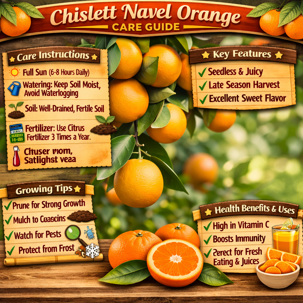 Chislett Navel Orange Grafted Healthy Fruit Plant
