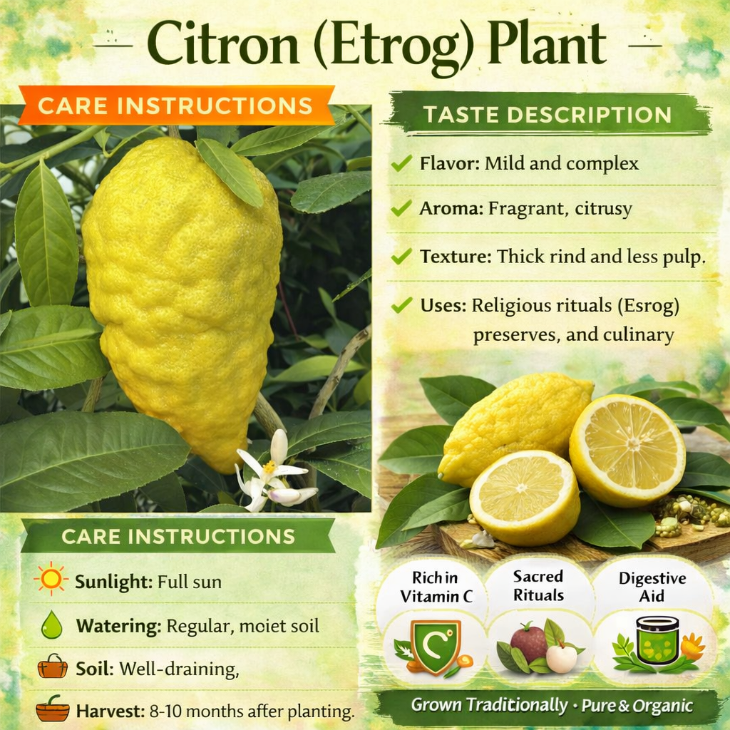 Citron (Etrog) Plant Live Nimbu Tree Kagzi Lemon Citrus Limon Fruit Plant