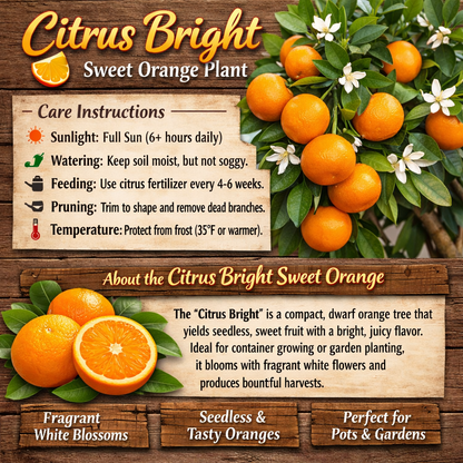 Citrus Bright Sweet Orange Grafted Healthy Fruit Plant
