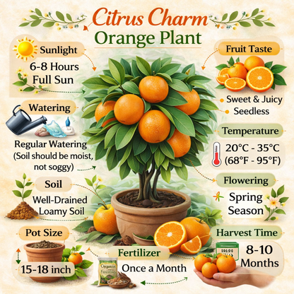 Citrus Charm Orange Grafted Healthy Fruit Plant
