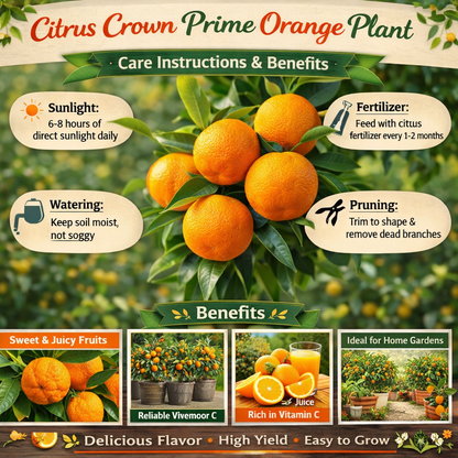 Citrus Crown Prime Orange Grafted Healthy Fruit Plant