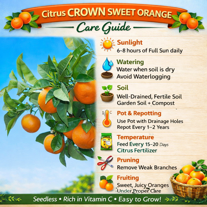 Citrus Crown Sweet Orange Grafted Healthy Fruit Plant