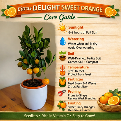 Citrus Delight Sweet Orange Grafted Healthy Fruit Plant