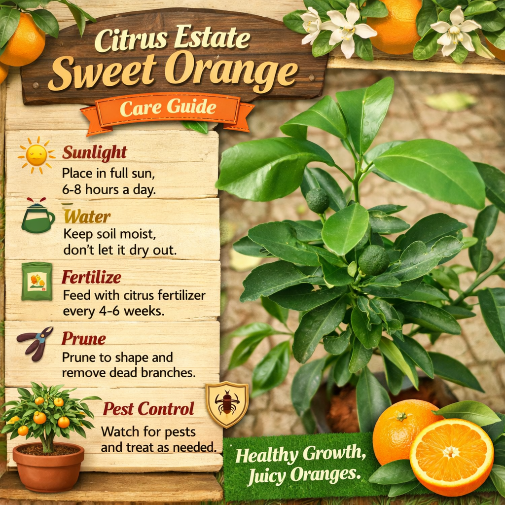 Citrus Estate Sweet Orange Grafted Healthy Fruit Plant