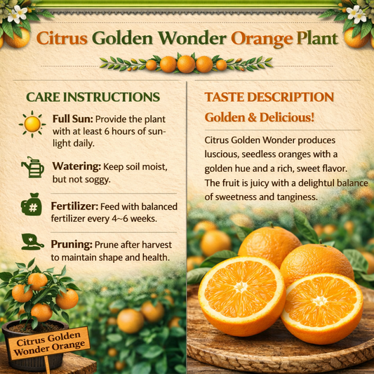 Citrus Golden Wonder Orange Grafted Healthy Fruit Plant
