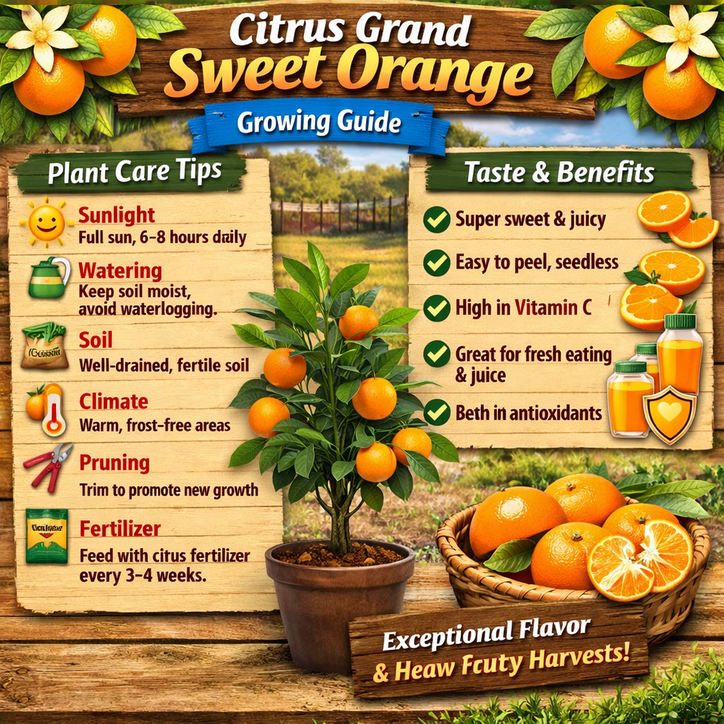 Citrus Grand Sweet Orange Grafted Healthy Fruit Plant