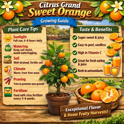 Citrus Grand Sweet Orange Grafted Healthy Fruit Plant