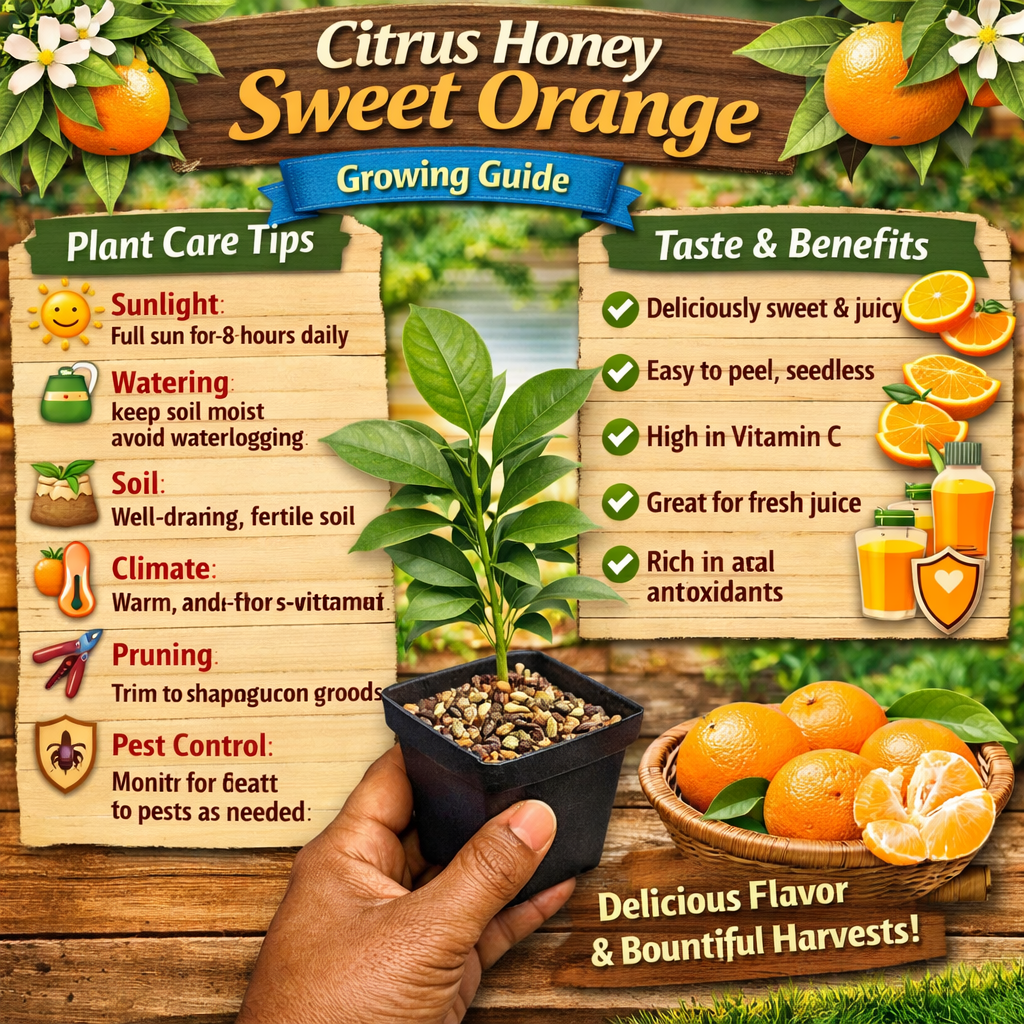 Citrus Honey Sweet Orange Grafted Healthy Fruit Plant