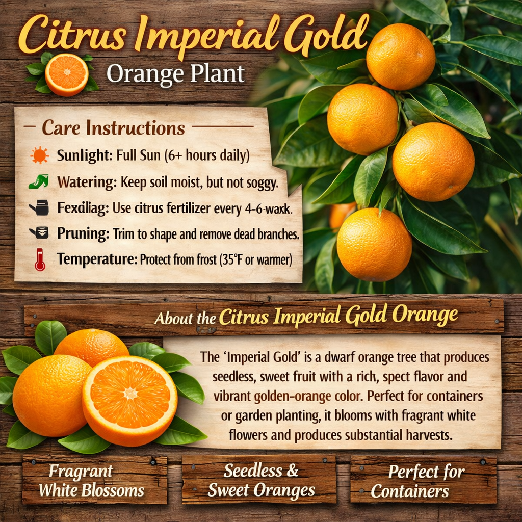 Citrus Imperial Gold Orange Grafted Healthy Fruit Plant