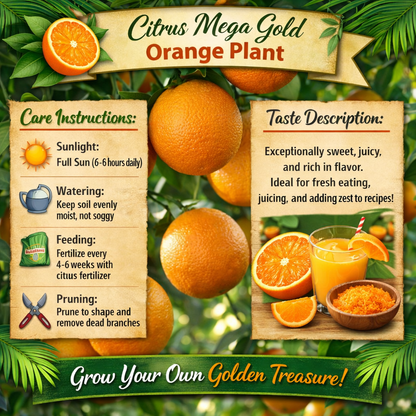 Citrus Mega Gold Orange Grafted Healthy Fruit Plant