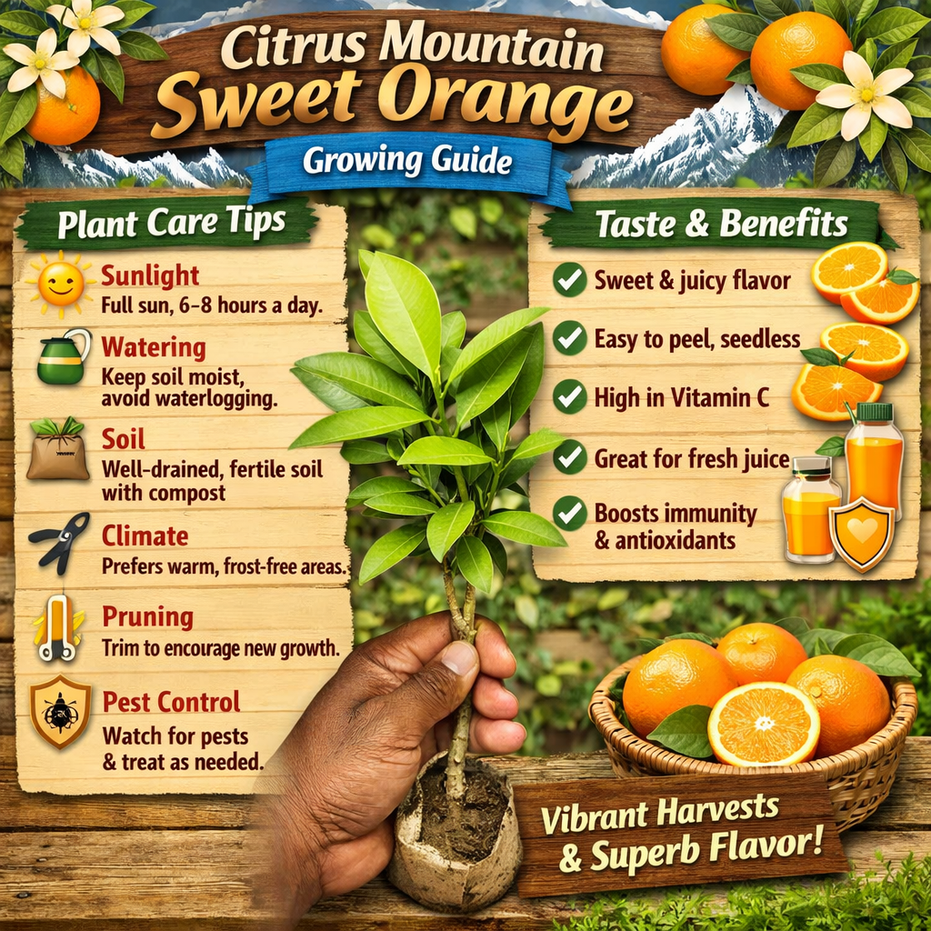 Citrus Mountain Sweet Orange Grafted Healthy Fruit Plant