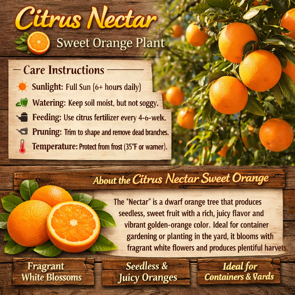 Citrus Nectar Sweet Orange Grafted Healthy Fruit Plant