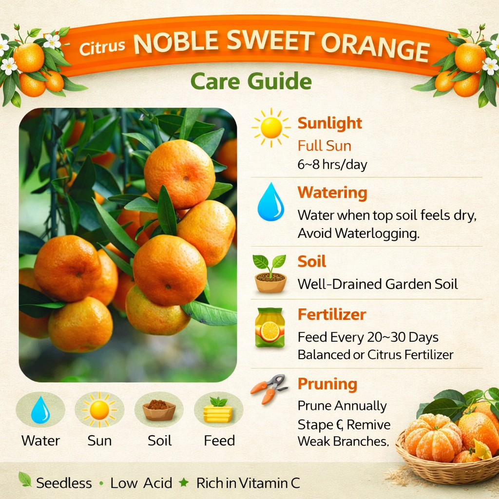 Citrus Noble Sweet Orange Grafted Healthy Fruit Plant