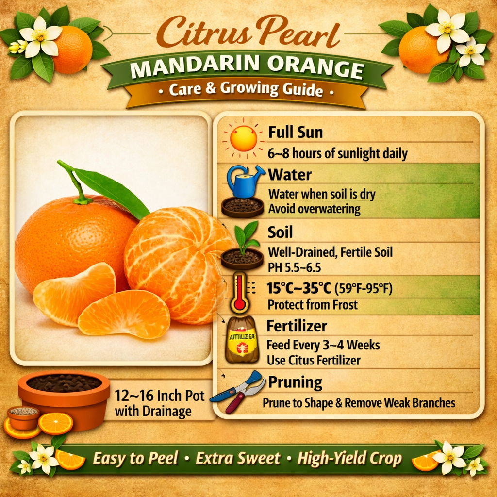 Citrus Pearl Mandarin Orange Grafted Healthy Fruit Plant