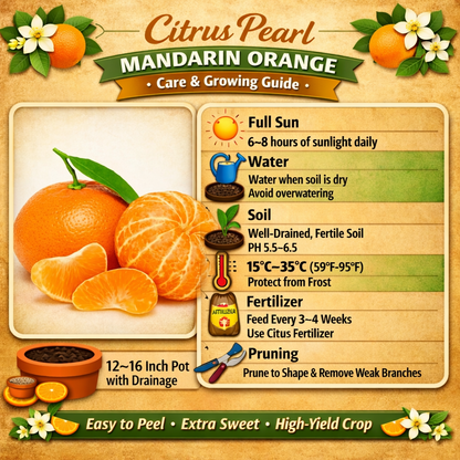 Citrus Pearl Mandarin Orange Grafted Healthy Fruit Plant