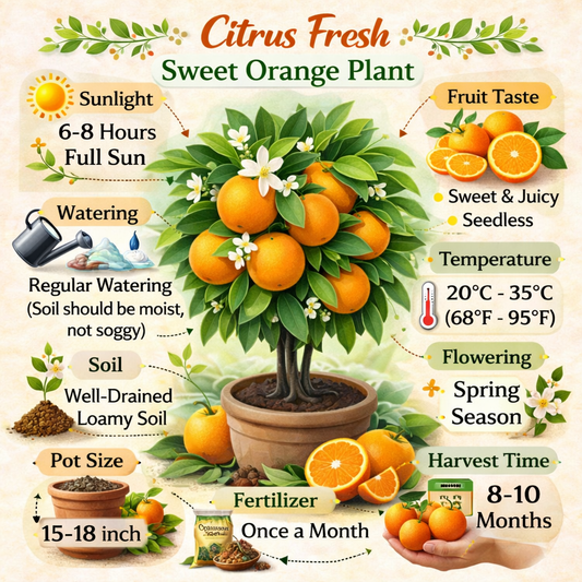 Citrus Fresh Sweet Orange Grafted Healthy Fruit Plant