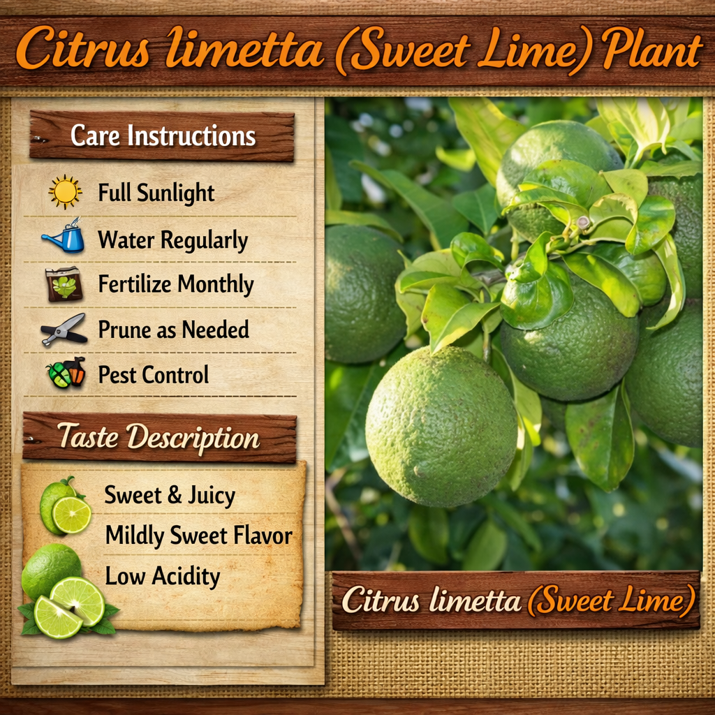 Citrus limetta (Sweet Lime) Plant Live Nimbu Tree Kagzi Lemon Citrus Limon Fruit Plant